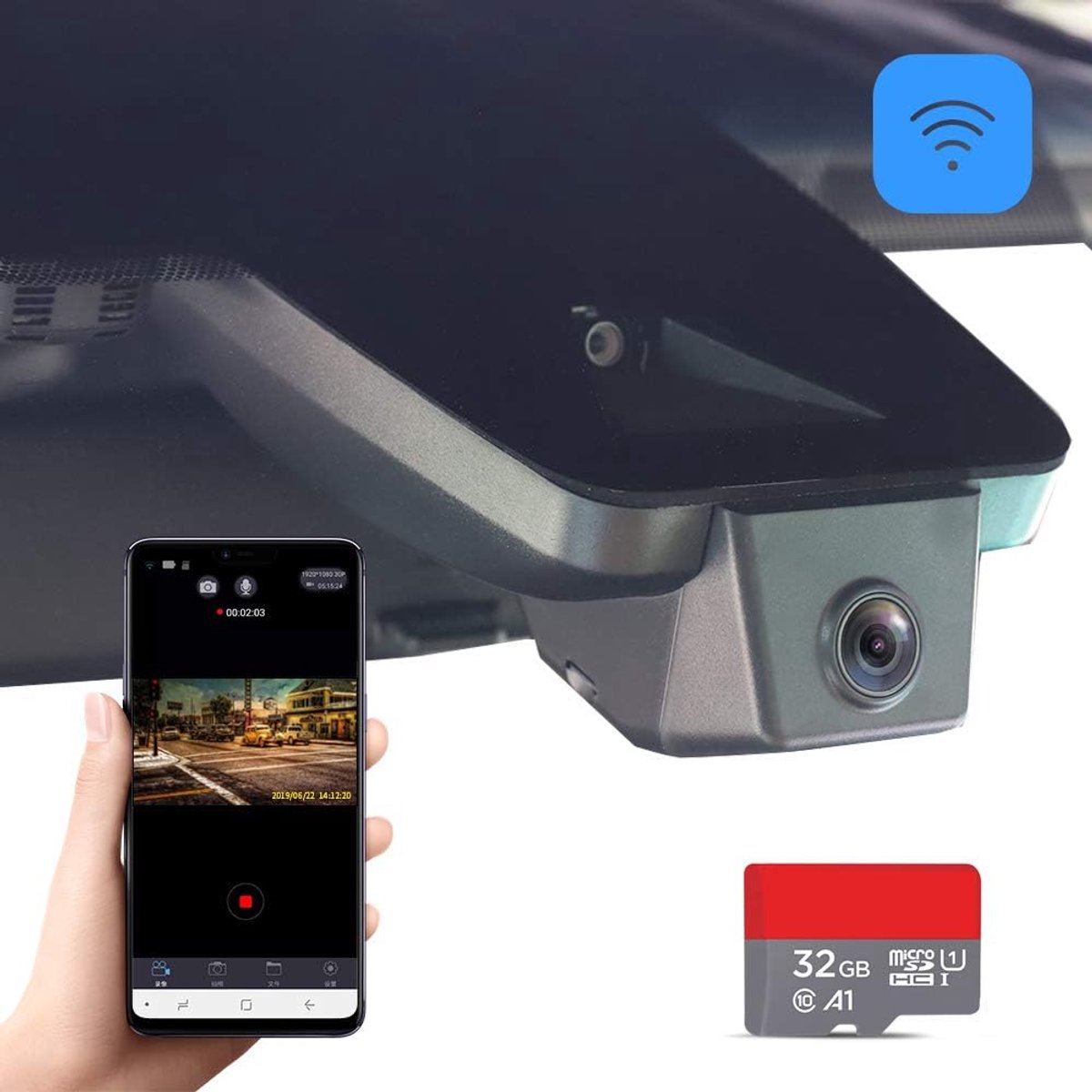 SnelShoppen - Dash Cam voor Toyota C-HR 2017-2020 - 4K Auto Camera met WiFi, Nachtzicht, 64GB, Veiligheidsfunctie, Eenvoudige Installatie