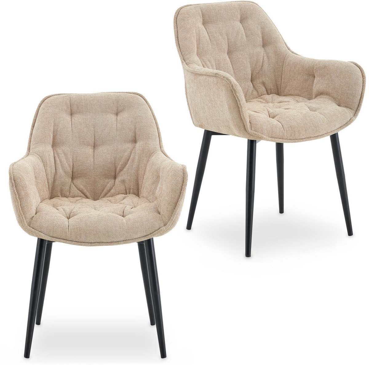 Eetkamerstoelen ARDEN, set van 2 – beige