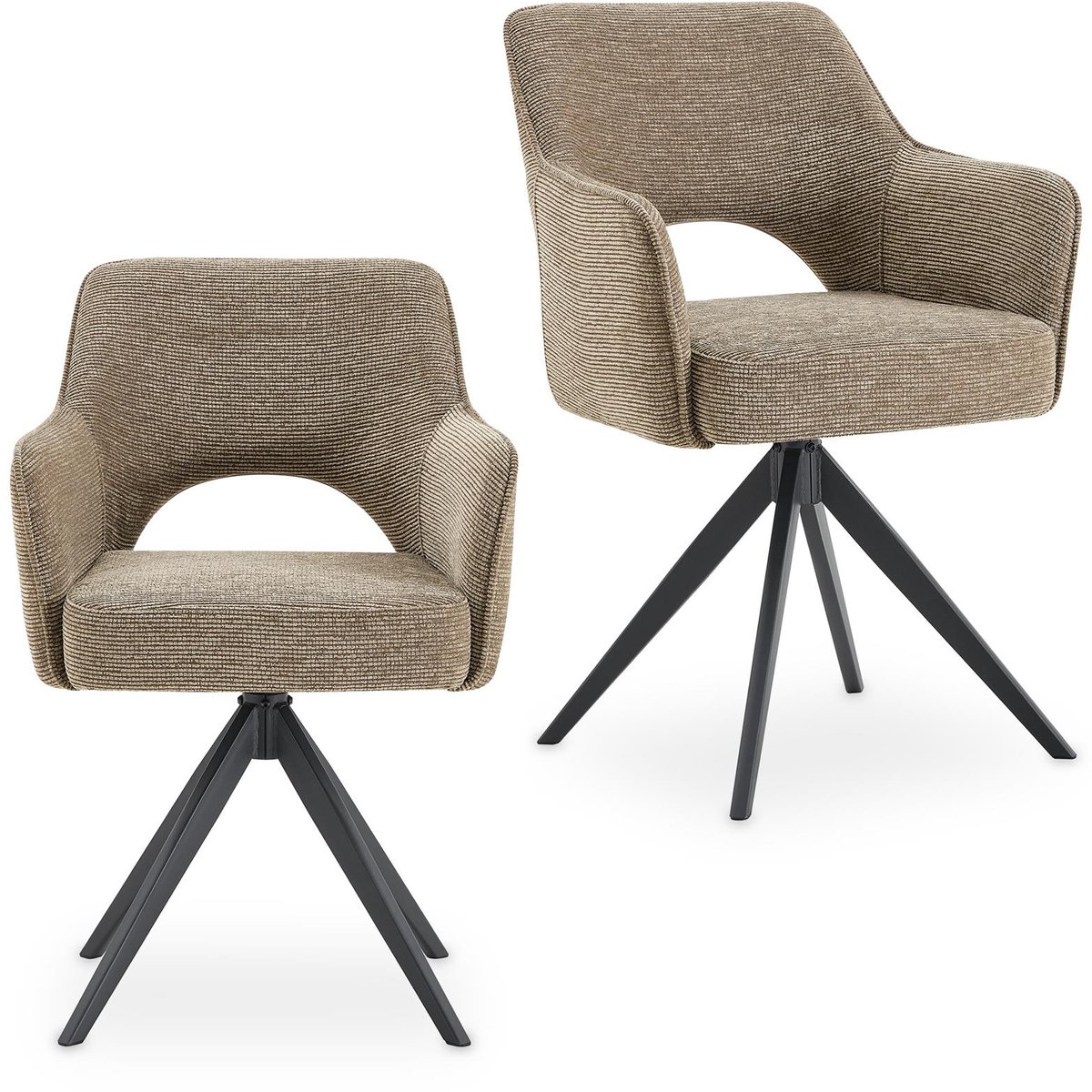 Eetkamerstoelen FLORENCE, draaibaar, set van 2 – Greige