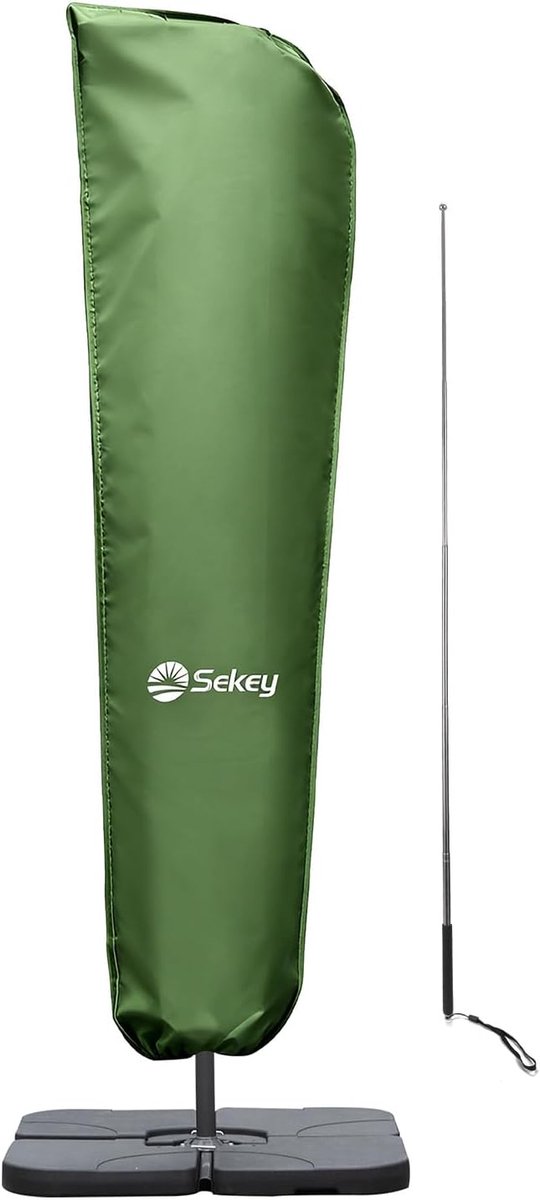 SnelShoppen - Parasol Cover voor Ampel Scherm - Beschermhoes 265×48/70 cm - 100% Waterdicht Polyester & UV Bestendig - Inclusief Montage Stick & Zippe
