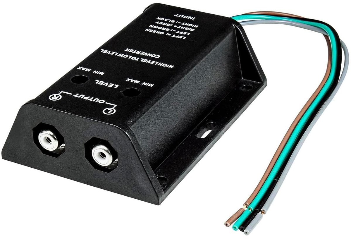 SnelShoppen - High Low adapter subwoofer converter auto radio eindversterker | Audio 5800-082 cinch naar luidsprekerkabel stekker | Regelbaar 2-kanaal