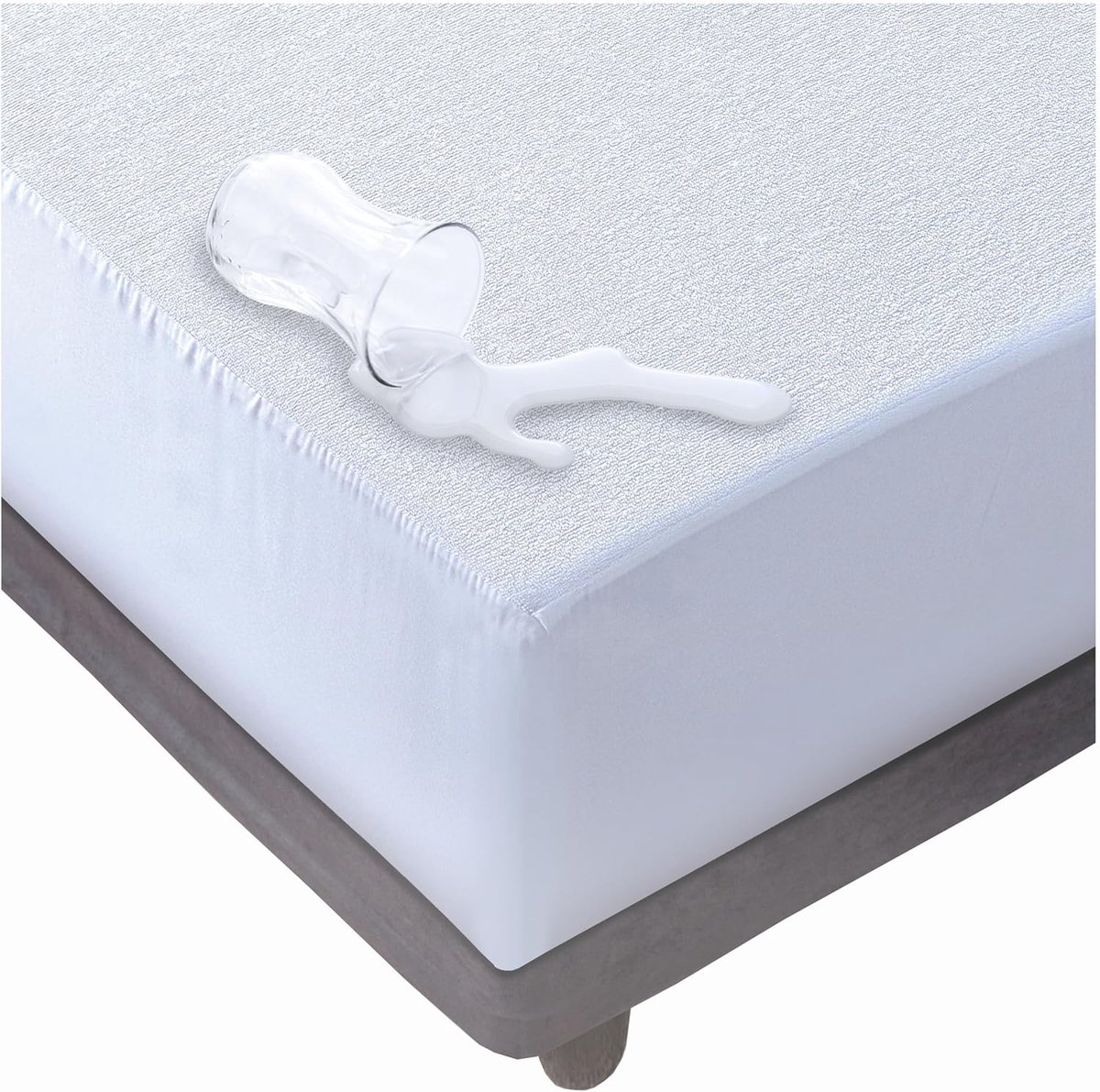 SnelShoppen - Matrasbeschermer Franse Bed 130x200 cm - Waterdicht, Ademend, Mijt Proof, Hypoallergeen, Oeko-Tex Gecertificeerd, Wit, 30 cm Hoekhoogte