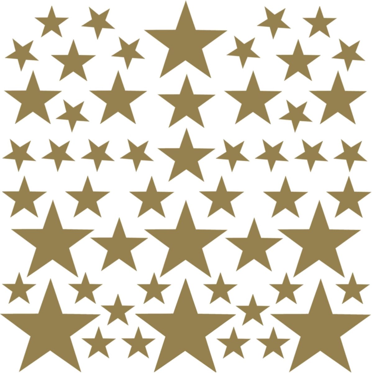 SnelShoppen - 54 Sterren Wandstickers Kinderkamer Jongens Meisjes - Zelfklevende Muurdecoratie Babykamer Goud - Hoge Kwaliteit Vinyl