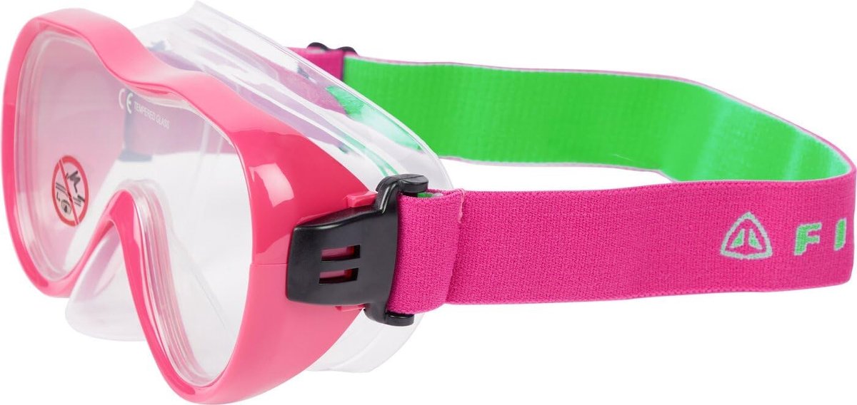 SnelShoppen - Kinderen Zwembril Firefly Sm5 II C Roze/Groen Lime S - Comfortabele Zwem Goggles met Flexibele Band en Veilig Glas