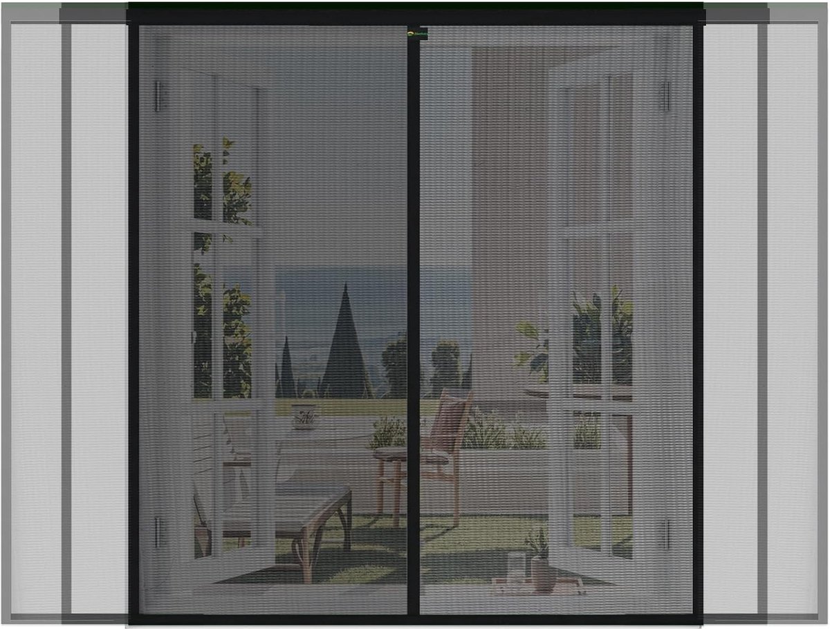 SnelShoppen - DIY Vliegenscherm voor Raam, Insectenwerend Gaas, Verstelbaar en Afkappbaar, Magnetische Sluiting, 150 x 150 cm, Zwart, Ideaal voor Thui