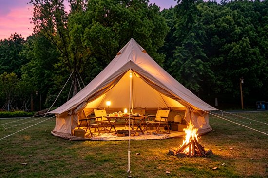MIVRAY Tent - Ruime Gezinstent 300 x 300 x 200 cm - Oxford Polyester - Beige - Voor 3-4 Personen en 4 Seizoenen van Mivray Tent — afbeelding 3