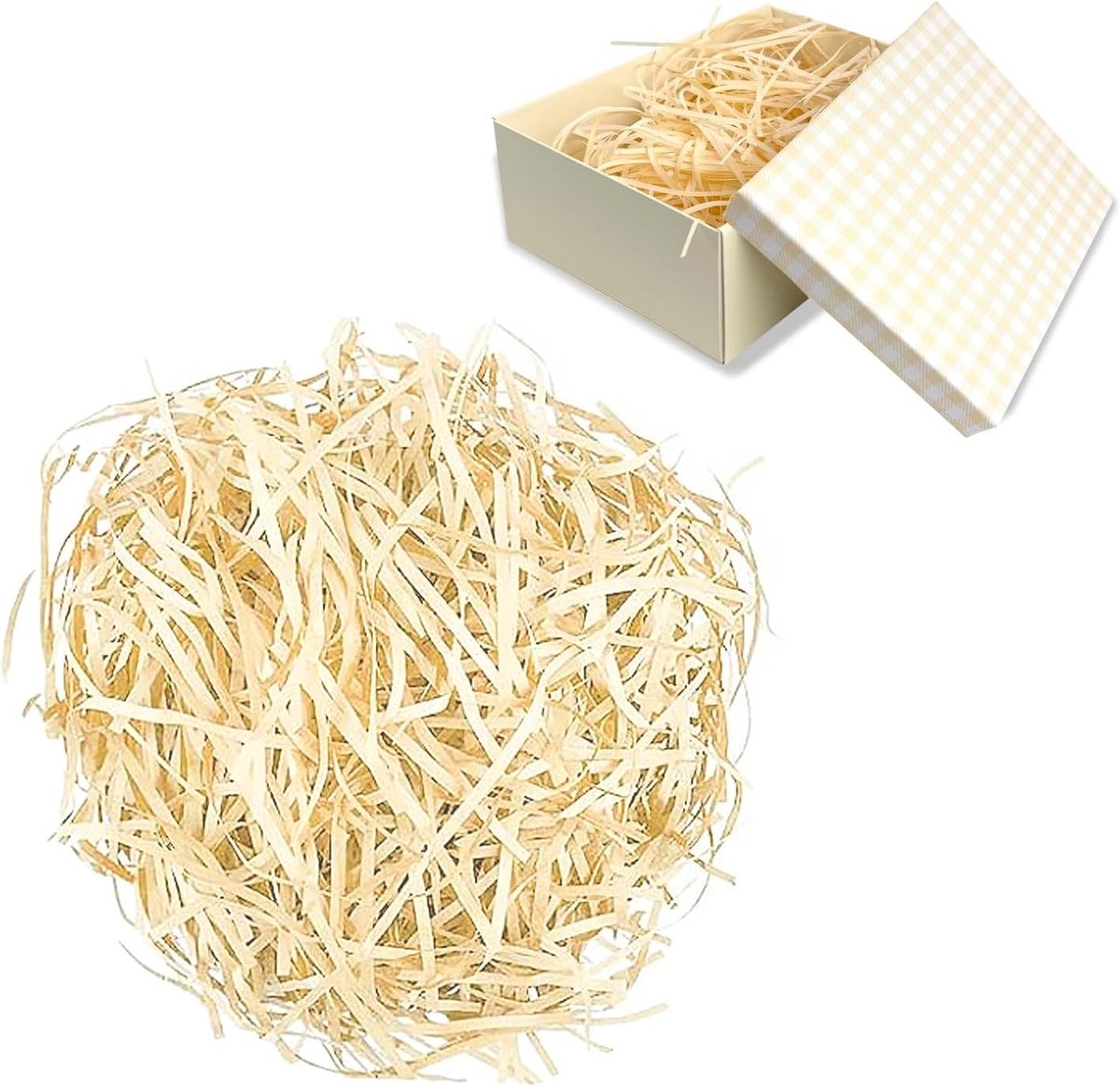 SnelShoppen - Pilyero 300g versnipperd papier, kraftpapier, raffia vulling voor het decoreren en beschermen van cadeaus, geschikt voor Pasen, licht ch