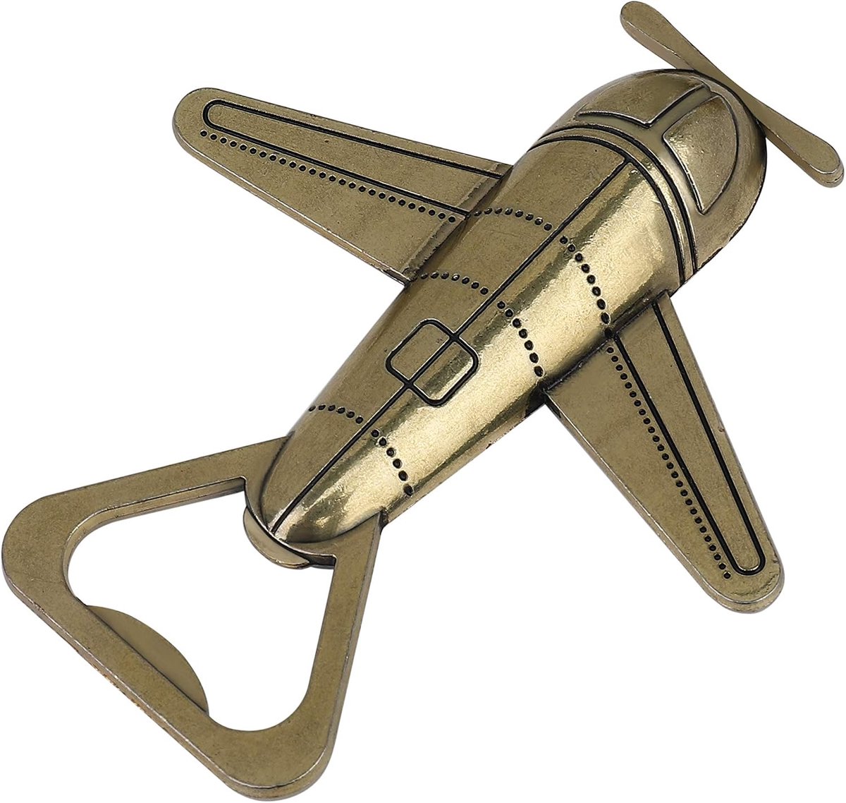 SnelShoppen - Antieke Vliegtuig Vorm Flessenopener - Creatieve Multifunctionele Flesopener voor Thuis, Bier, Wijn of Frisdrank - Perfect als Trouwring