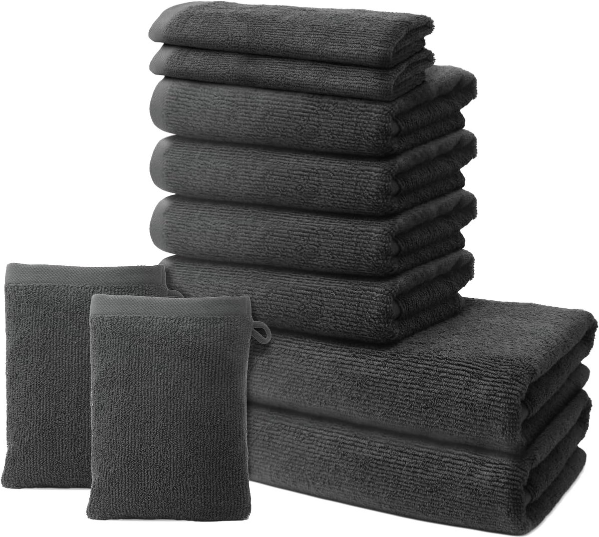 SnelShoppen - Badset 8-delig - 2 Badhanddoeken 70x140cm + 4 Handdoeken 50x100cm + 2 Gastendoeken 30x50cm + 2 Washandjes 15x20cm - 100% Premium Katoen
