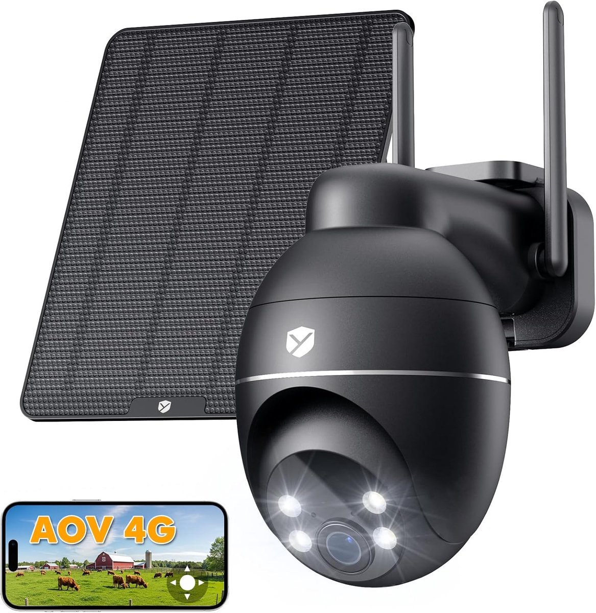 SnelShoppen - 24/7 Opname Draadloze 4G Bewakingscamera voor Buiten - 2K 3MP Met 360° PTZ Functie, PIR-detectie, Nachtzicht tot 20m, Bidirectionele Aud