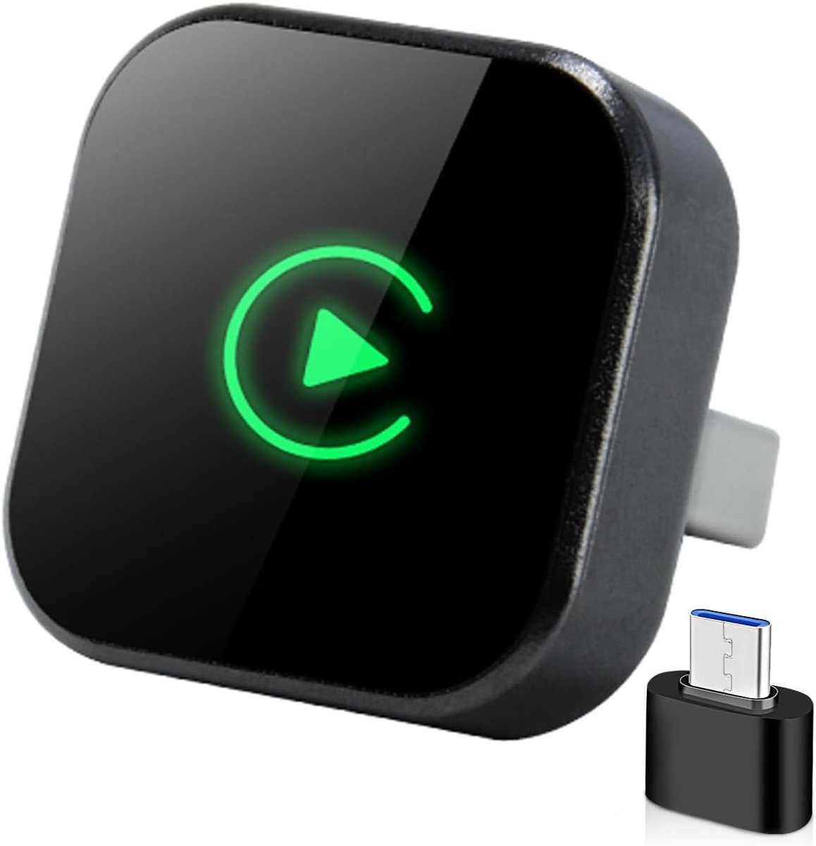 SnelShoppen - Draadloze CarPlay-adapter voor iPhone en Android Auto - 2-in-1 USB naar draadloze auto-adapter dongle, 5,8 GHz WiFi, geschikt voor 98% v