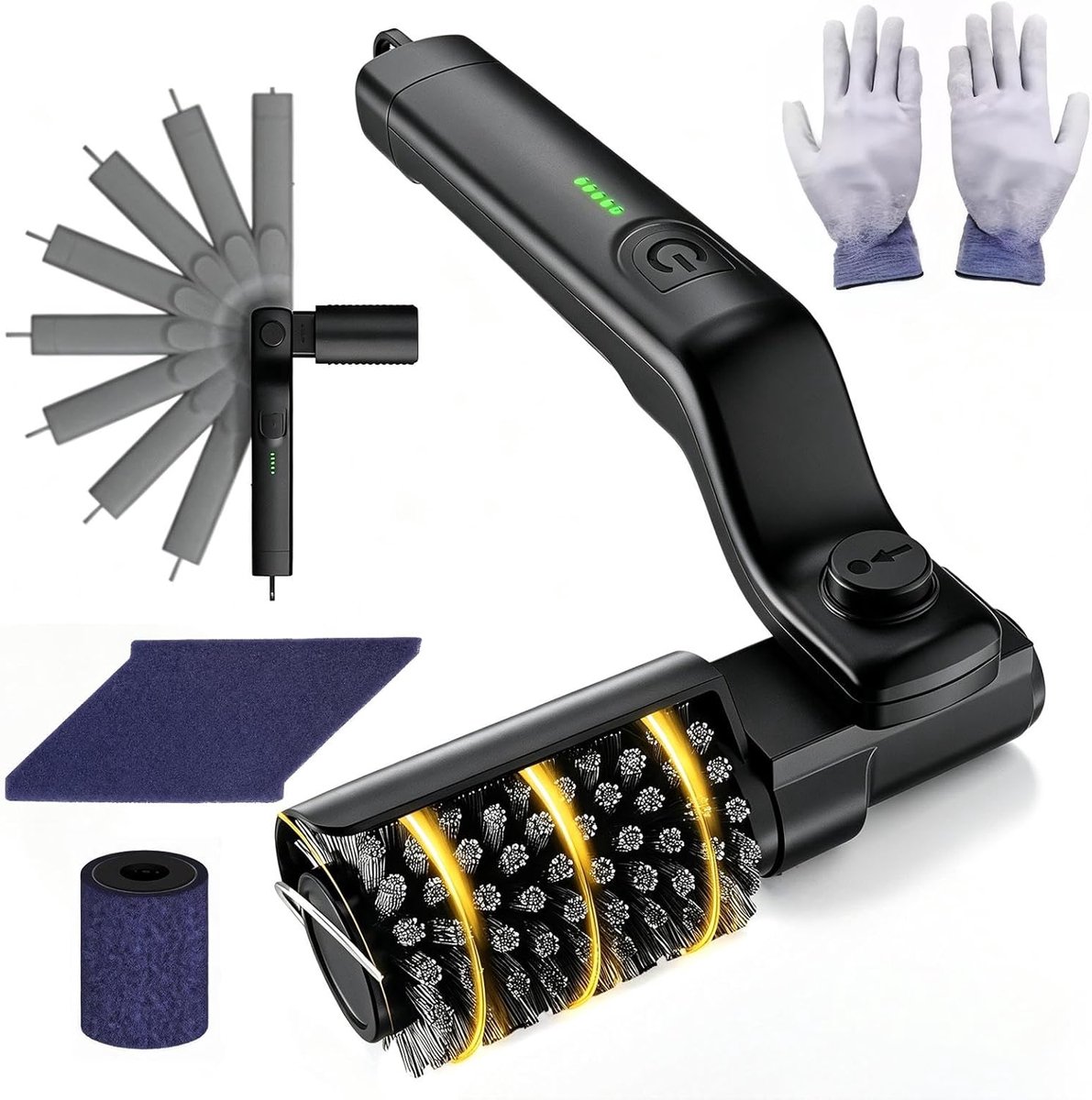 SnelShoppen - Elektrische Grillborstel met 3 Snelheden, 180° Verstelbare Kop, 90 Min Accu, IPX7 Roestvrij Staal, 5-traps Batterij-indicator - Voor Gri