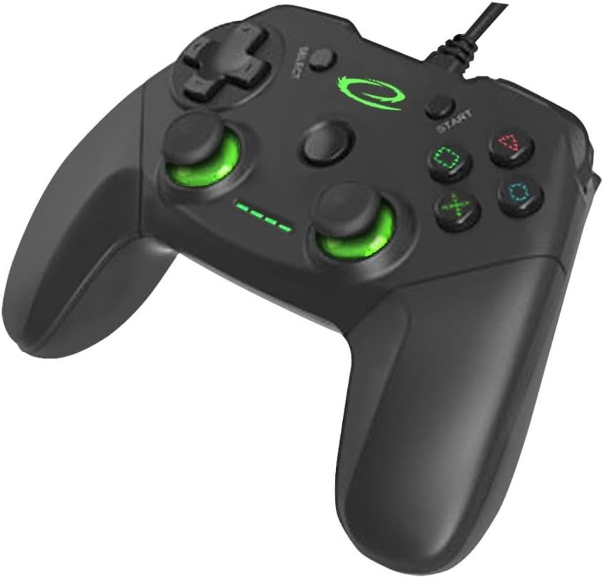 SnelShoppen - Gamepad voor PC en PS3 - Draadloze Controller - Zwart met Groene Accenten - Perfect voor Gaming en Entertainment