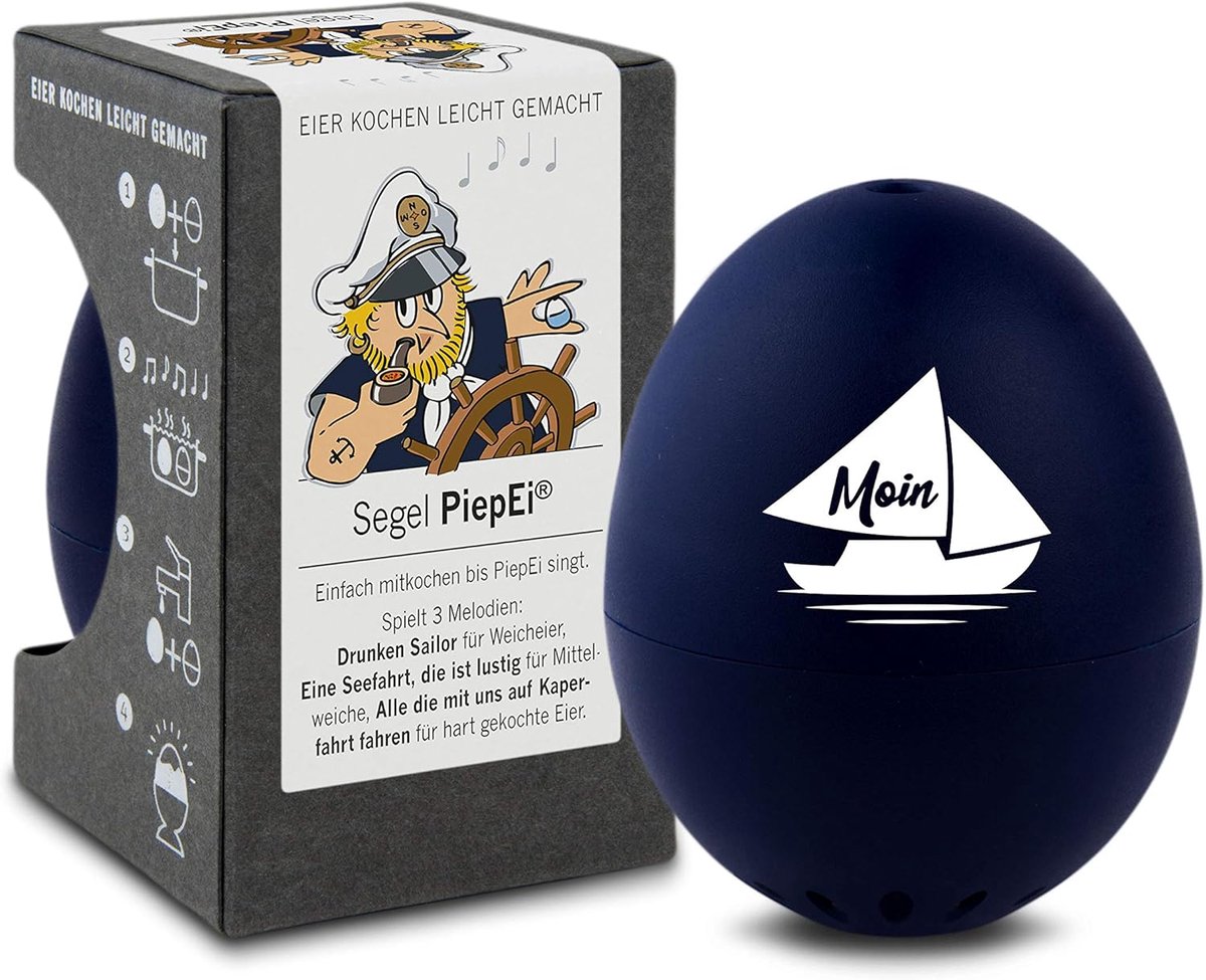 SnelShoppen - PiepEi Segel, Grappige Eitimer voor Koken, Eikoker met 3 Melodieën, Perfect voor Zacht, Medium en Hard Gekookte Eieren