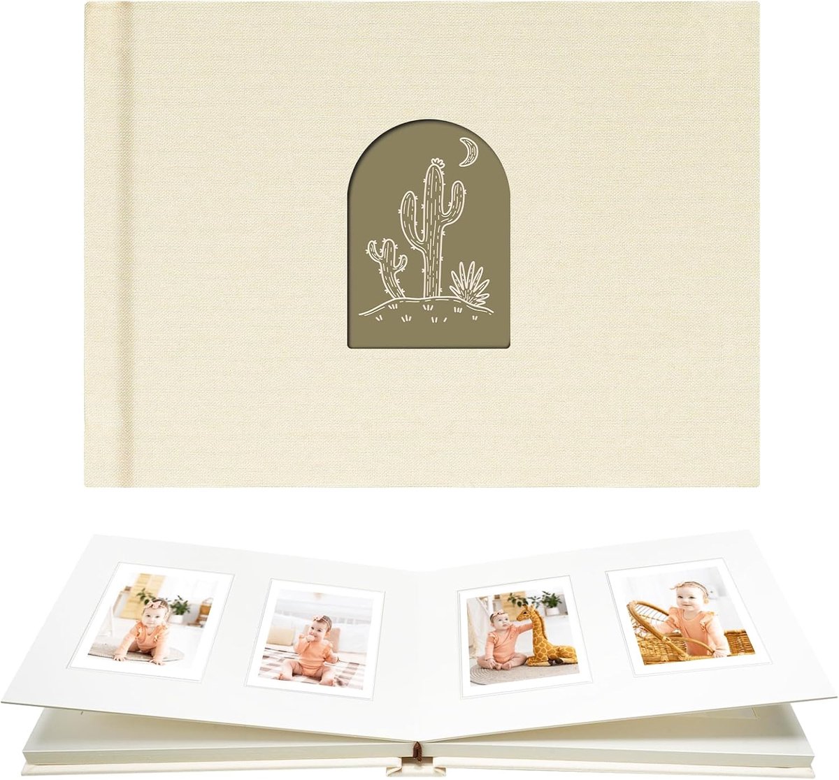 SnelShoppen - Mini Fotoalbum 52 Compartimenten voor Instax, Beige, Geschikt voor Fujifilm Mini 12 11 99 40 Film, Met Schrijfruimte en Arch Front Windo