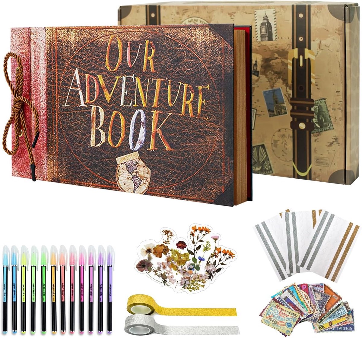 SnelShoppen - DIY Scrapbook Foto Album Kit voor Reizen, Verjaardag, Trouwerij, Valentijnsdag, Kerst, Baby Shower - 40 Pagina's, Hoogwaardige Kwaliteit