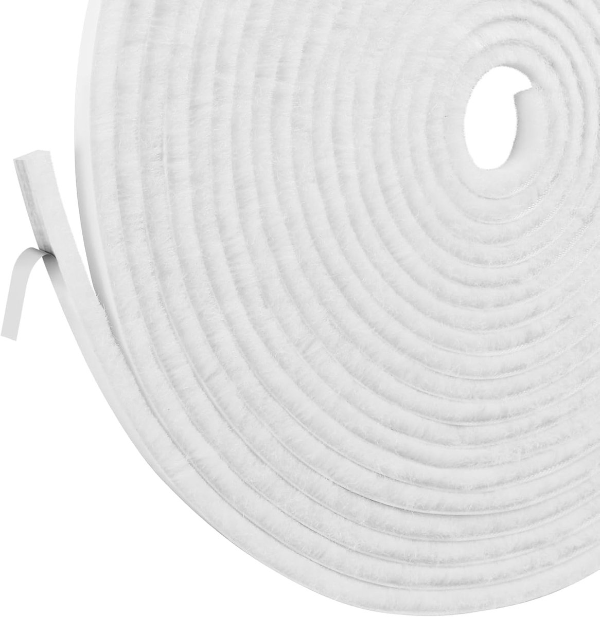 SnelShoppen - Self Adhesive Brush Seal - 12m x 9mm - Draught Strip voor Deuren & Ramen - Energiezuinig, Warmte Isolatie, Wit, Voor Sliding Doors & Kas