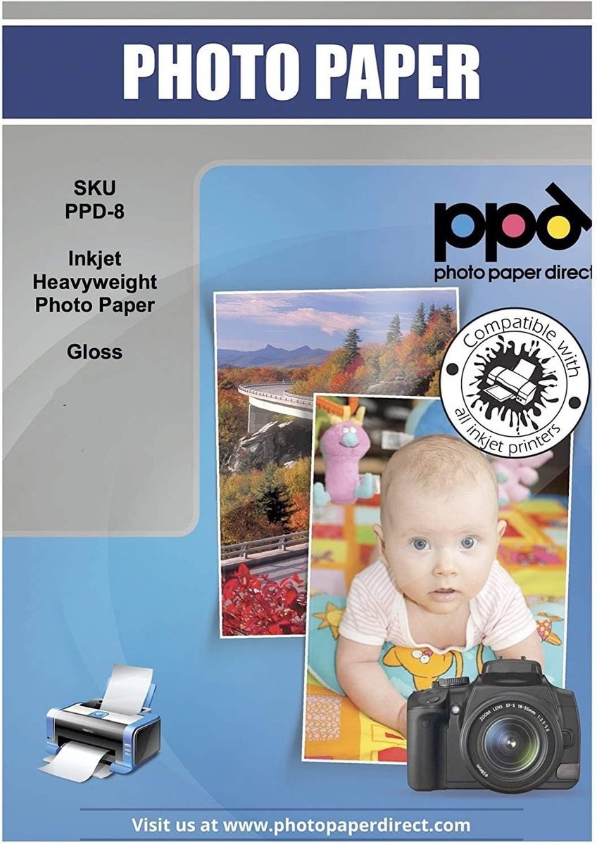SnelShoppen - A4 Premium Fotopapier 260g/m2 Hoogglans - 50 Vellen - Waterdicht, Direct Droog, Professionele Kwaliteit voor Foto's, Kaarten en Creatiev
