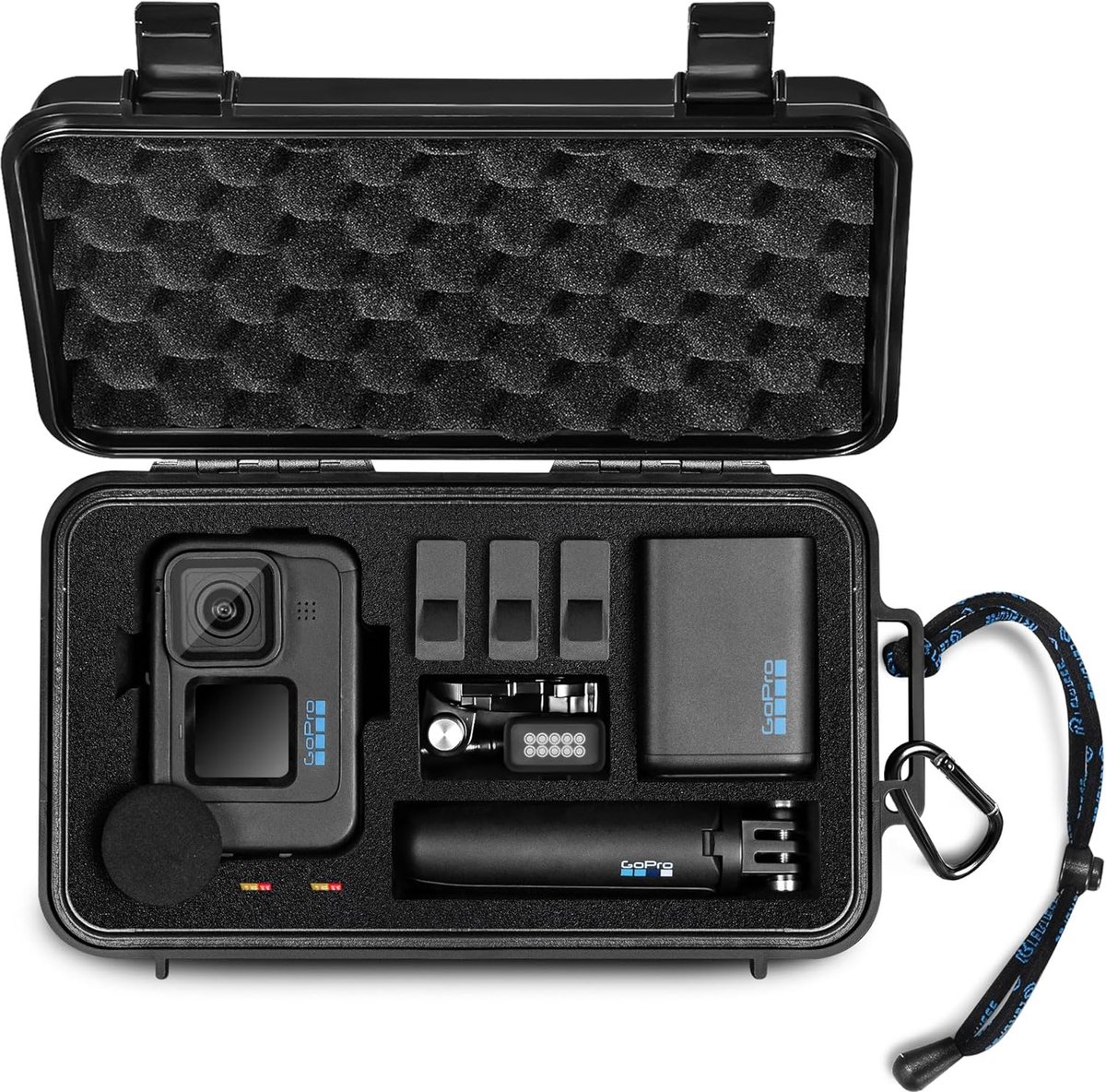 SnelShoppen - Waterdichte Harde Reiskoffer voor GoPro Hero 13/12/11/10/9, Hero 4K en Accessoires - Stevige Bescherming voor Avontuurlijke Reis - Ideaa