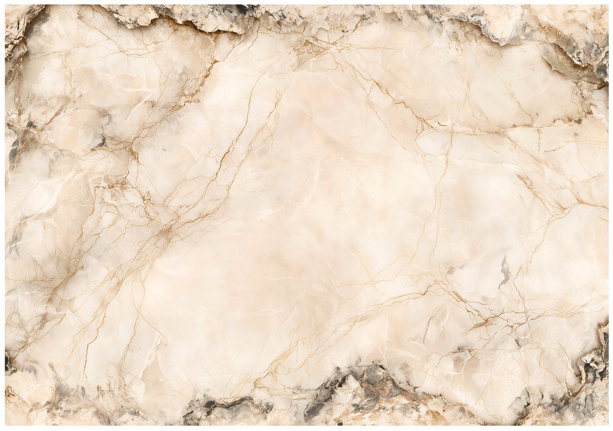 WALLARENA - Fotobehang - 200x140 cm - beige marmer en steenlook voor woonkamer en slaapkamer