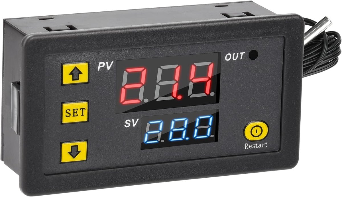SnelShoppen - Digitale Thermostaat 20A 12V - Temperatuurregelaar - Verwarming Koeling - Nauwkeurigheid 0.1°C - Ideaal voor Huis, Tuin, Kamperen