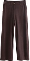 Next - Dames - Nette broek met wijde pijpen van gemengd linnen - Bruin
