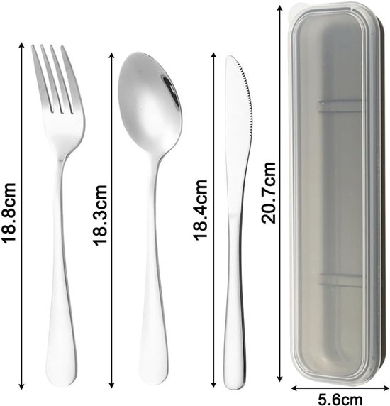 SnelShoppen - Camping Bestek Set voor 2 Persoon RVS Reisbestek met Etui - Buitenshuis Eten - Lepel, Vork, Mes - Duurzaam, Lichtgewicht en Veilig - Per — afbeelding 5