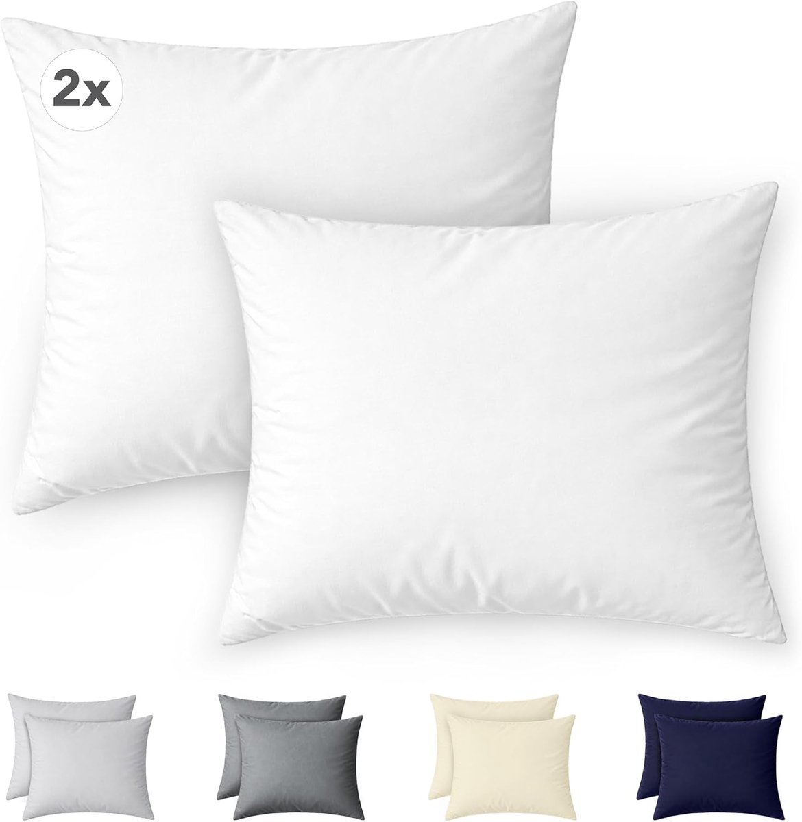 SnelShoppen - Ohm Kussensloop Set van 2 - 30x50cm - 100% Katoen Jersey - Beige - Ademend en Wasbaar - Perfect voor Reizen en Nekkussens