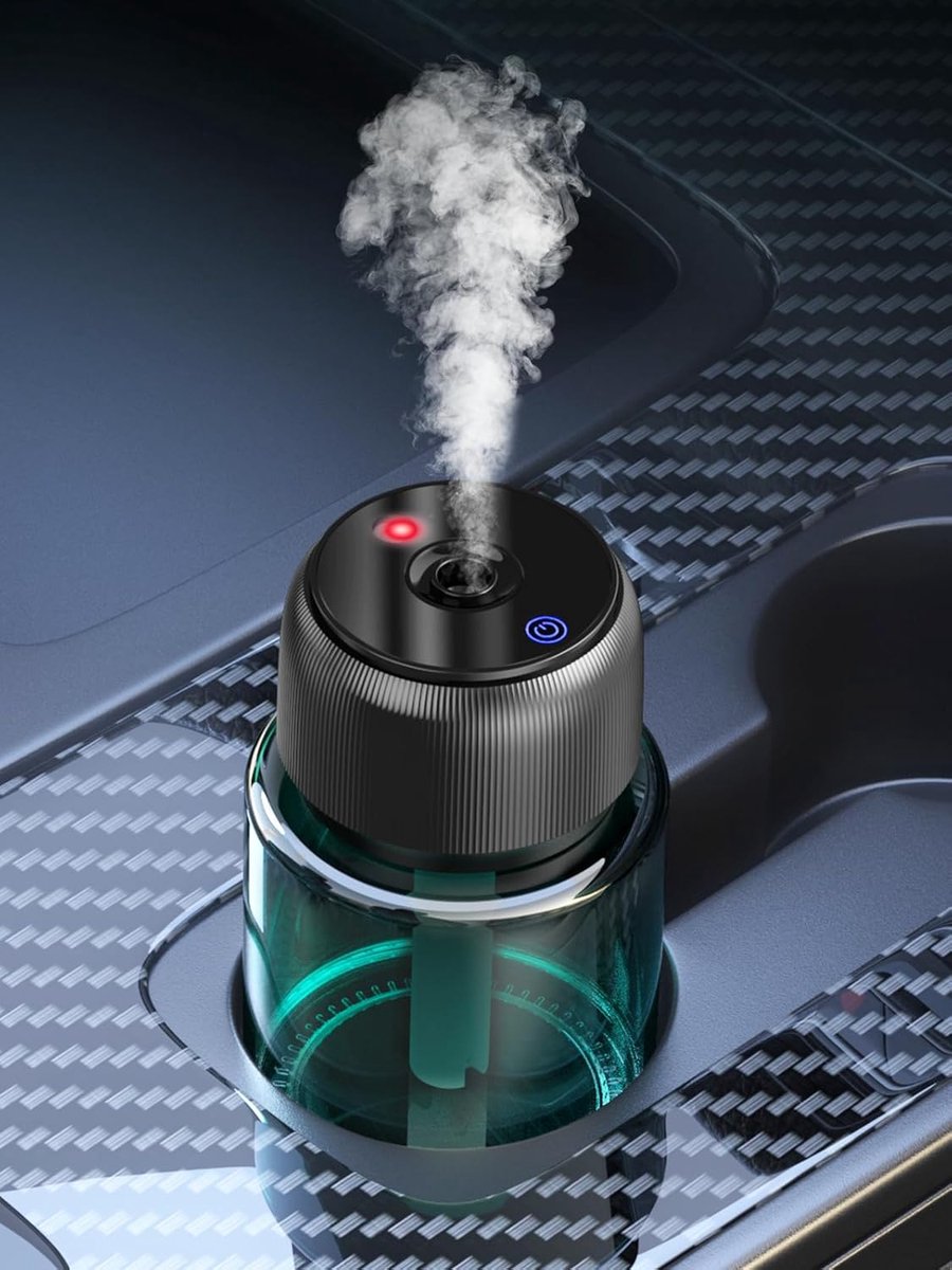 SnelShoppen - Car Air Freshener 160 ml Geur Diffuser met Automatische Aan/Uit, 9-12 Maanden Geur, Ultrasonic Nebulizer met Sterrenlicht, 3 Modi, Ideaa