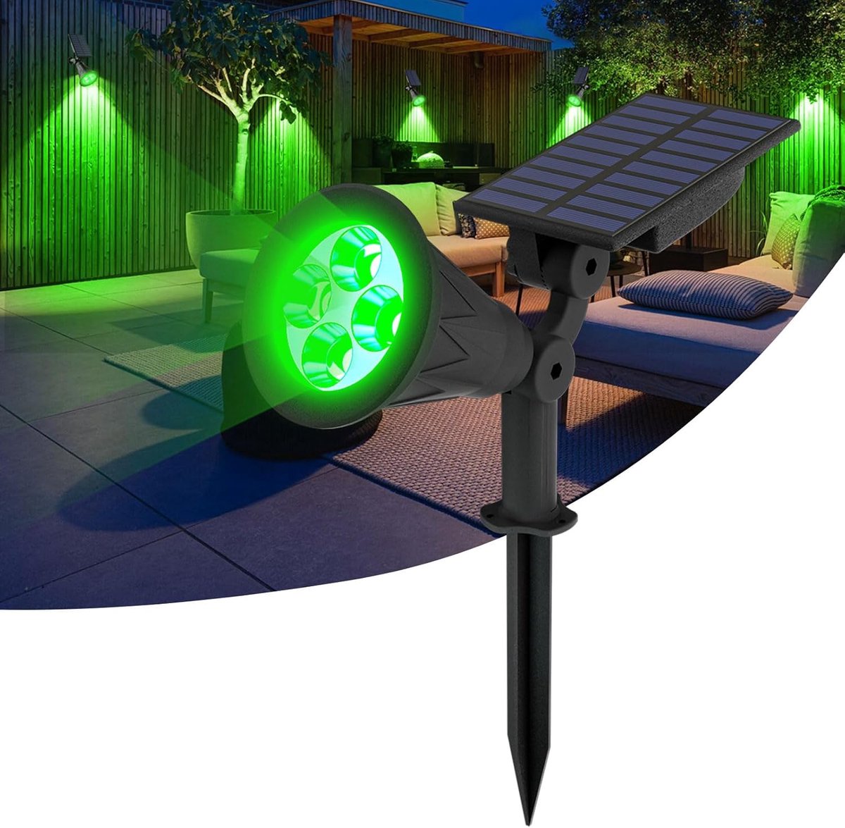 SnelShoppen - T-SUN Solar Buitenverlichting Tuinverlichting IP65 Waterproof, 2 Helderheidsstanden, Automatisch Aan/Uit voor Tuin, Patio, Grond, Duurza