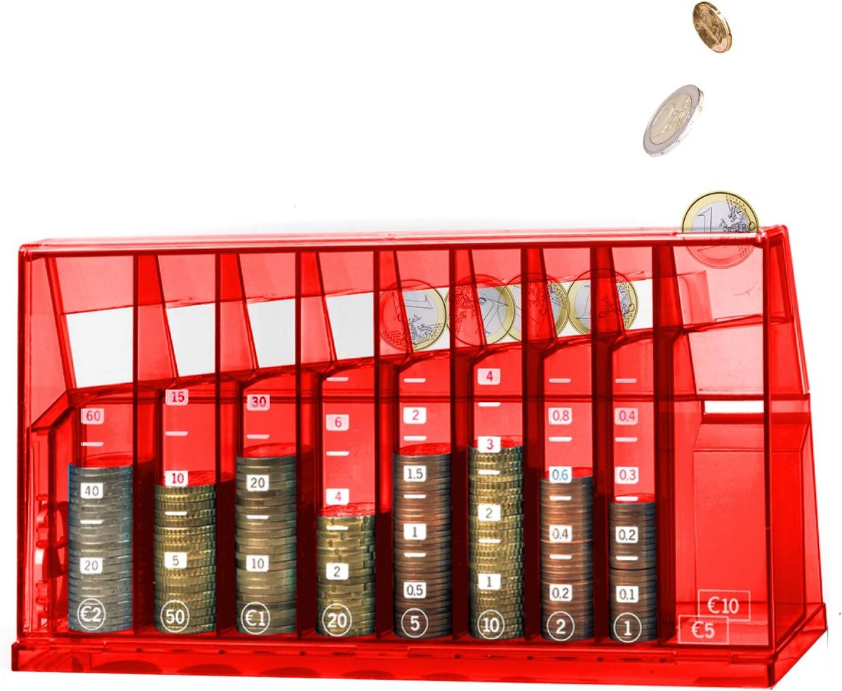 SnelShoppen - ECB Muntensorteerder, EURO Spaarpot, Geschikt voor Kantoor en Kinderkamer, Geschenk voor Volwassenen en Kinderen, Gemaakt van Gerecycled