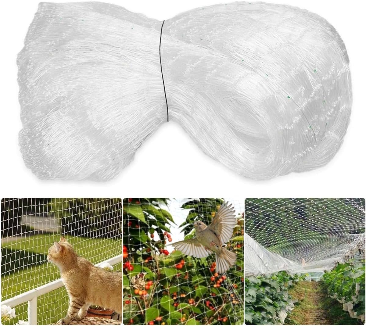 SnelShoppen - Cat Net for Balcony 5x5m - Dierenbescherming Net, Geen Boren, Transparant, UV-bestendig, Kattennet, Duivennet voor Balkon, Tuin, Groente