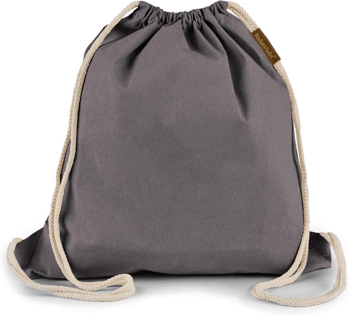 SnelShoppen - Gymtas met Touwsluiting 10 Stuks, Katoenen Sporttas Zwart (38 x 42 cm) OEKO-TEX® | Set Touwtas voor School, Sportclub & Zwemles | Kinder