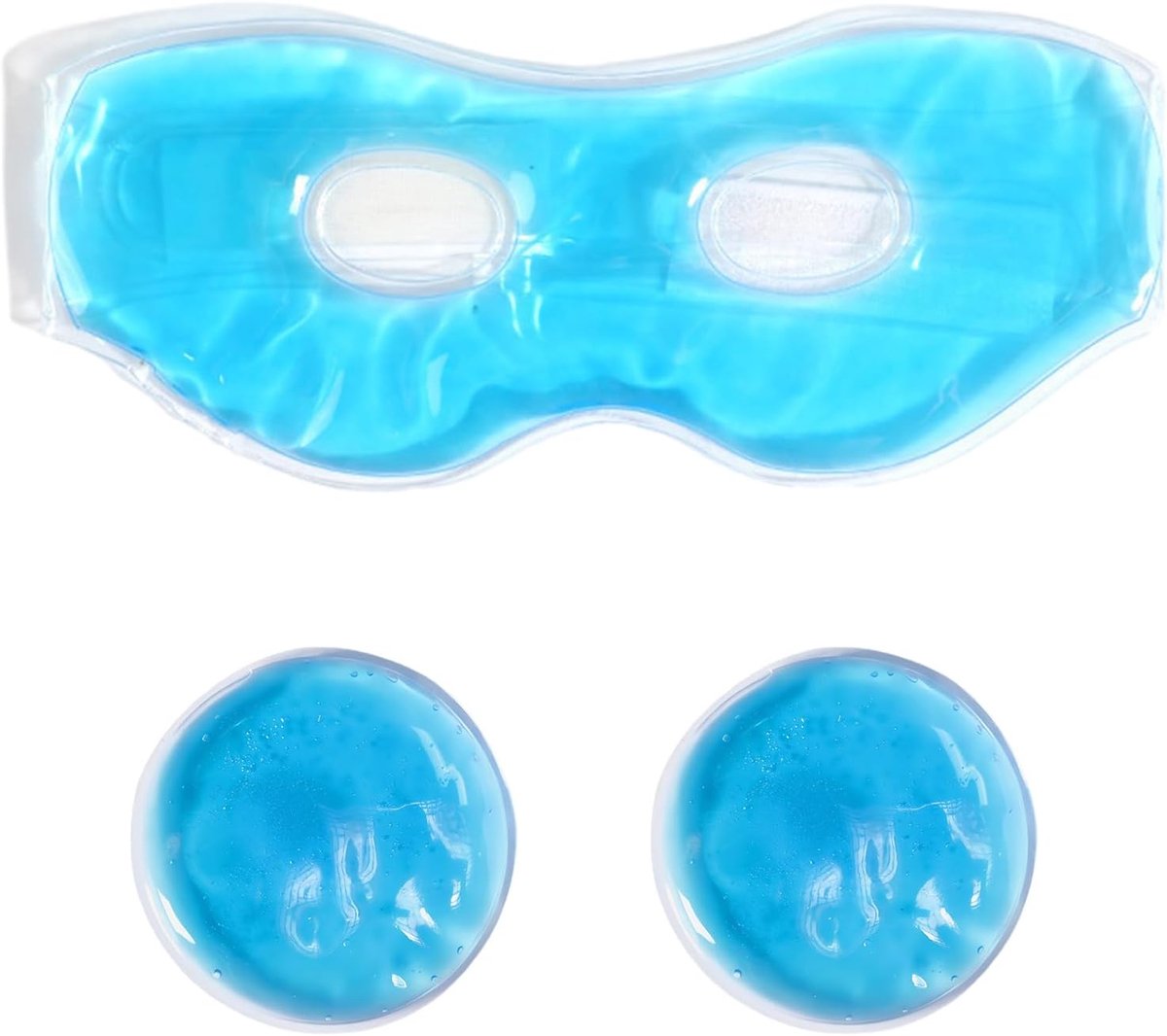 SnelShoppen - Koelend Oogmasker met 2 Koelende Oogpads - Herbruikbaar, Warm of Koud - Ideaal voor Vermoeide en Opgezette Ogen - Stijlvol Blauw Design