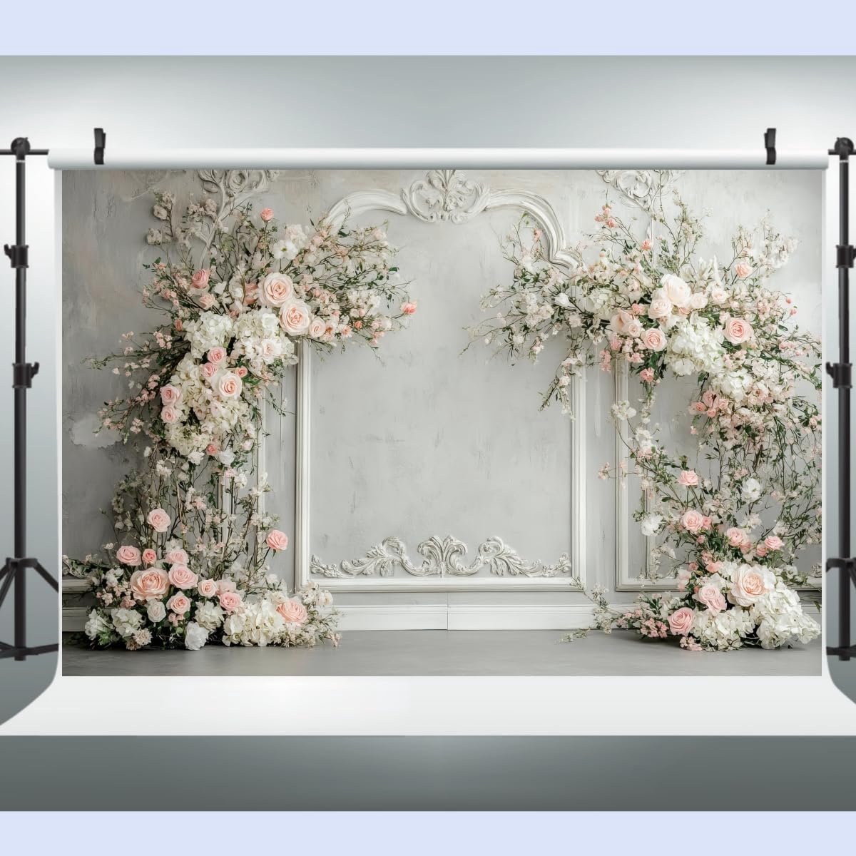 SnelShoppen - 2.7x1.8m Photo Backdrop Bloemenwand Bruiloft Achtergrond Doek Fotografie Achtergronden Polyester Stoffen voor Zwangerschap en Feestelijk