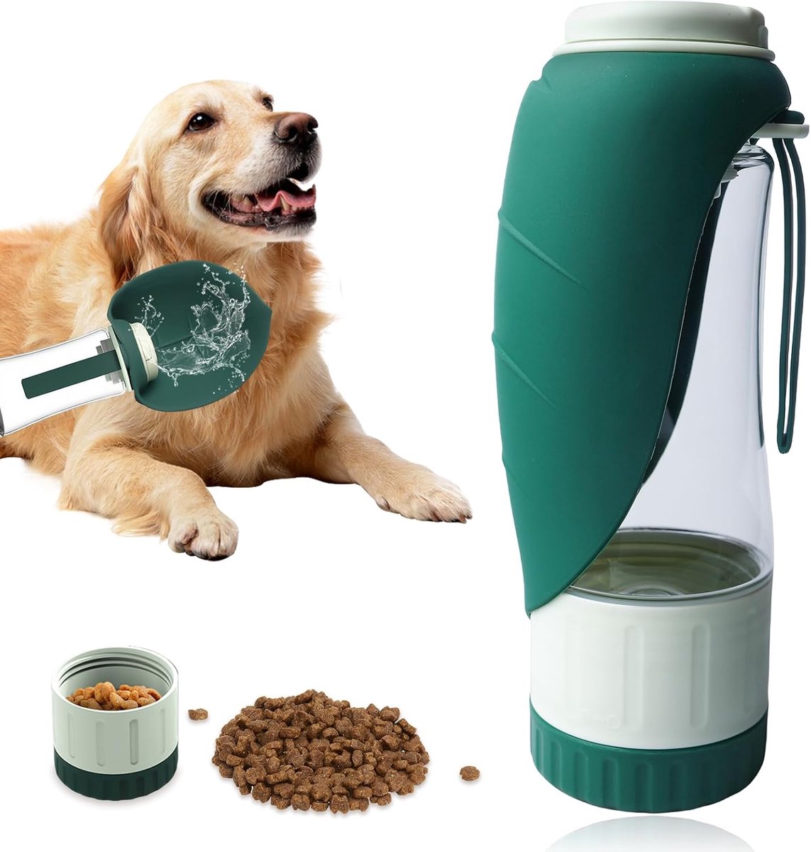 SnelShoppen - 600 ml Drinkfles voor Honden en Katten - Draagbare Waterfles voor Onderweg - Ideaal voor Wandelen, Reizen en Kamperen - Lichtgewicht en