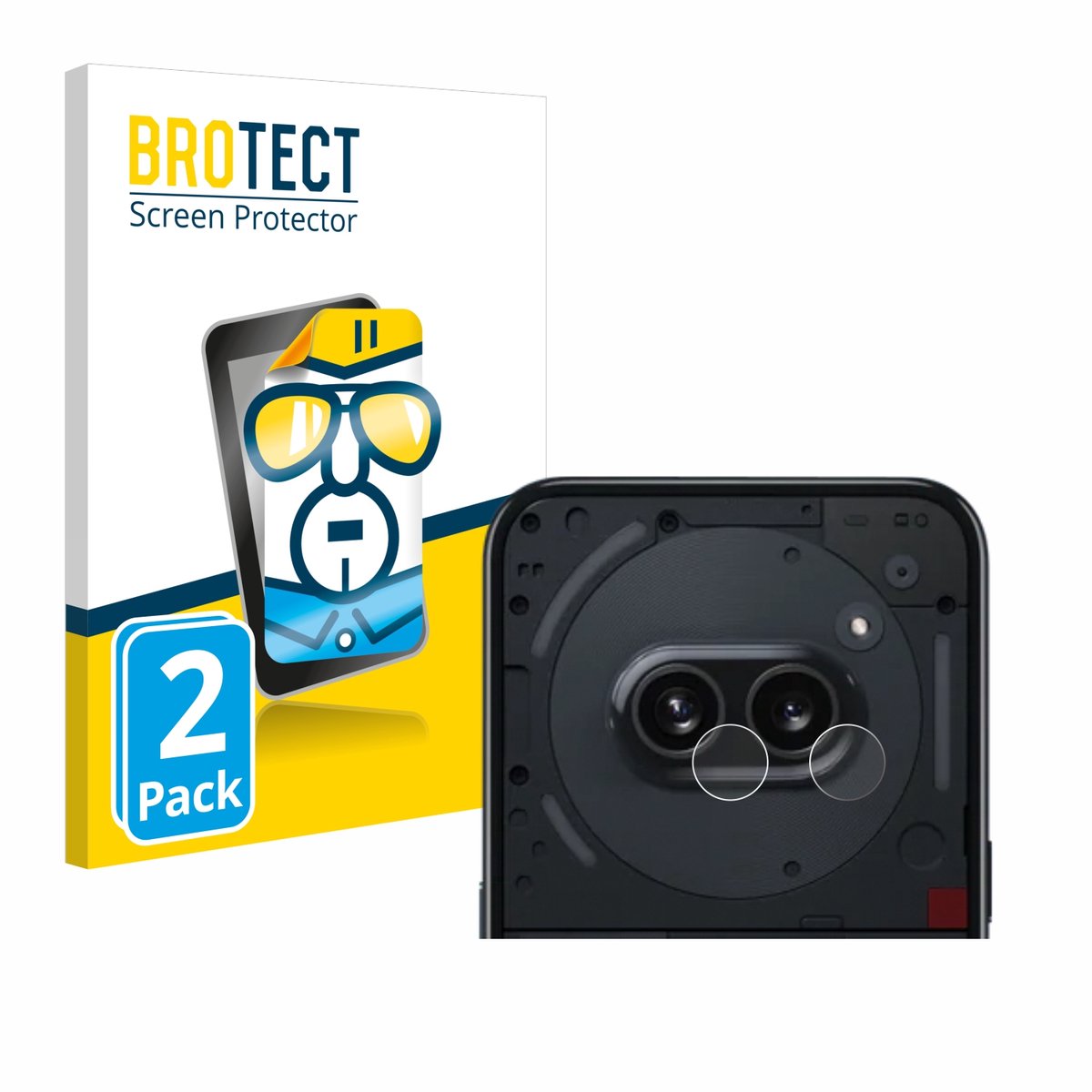 BROTECT - Screenprotector voor Nothing Phone (2a) (ALLEEN Camera Lens) - Folie Beschermfolie transparant 2 Stuks