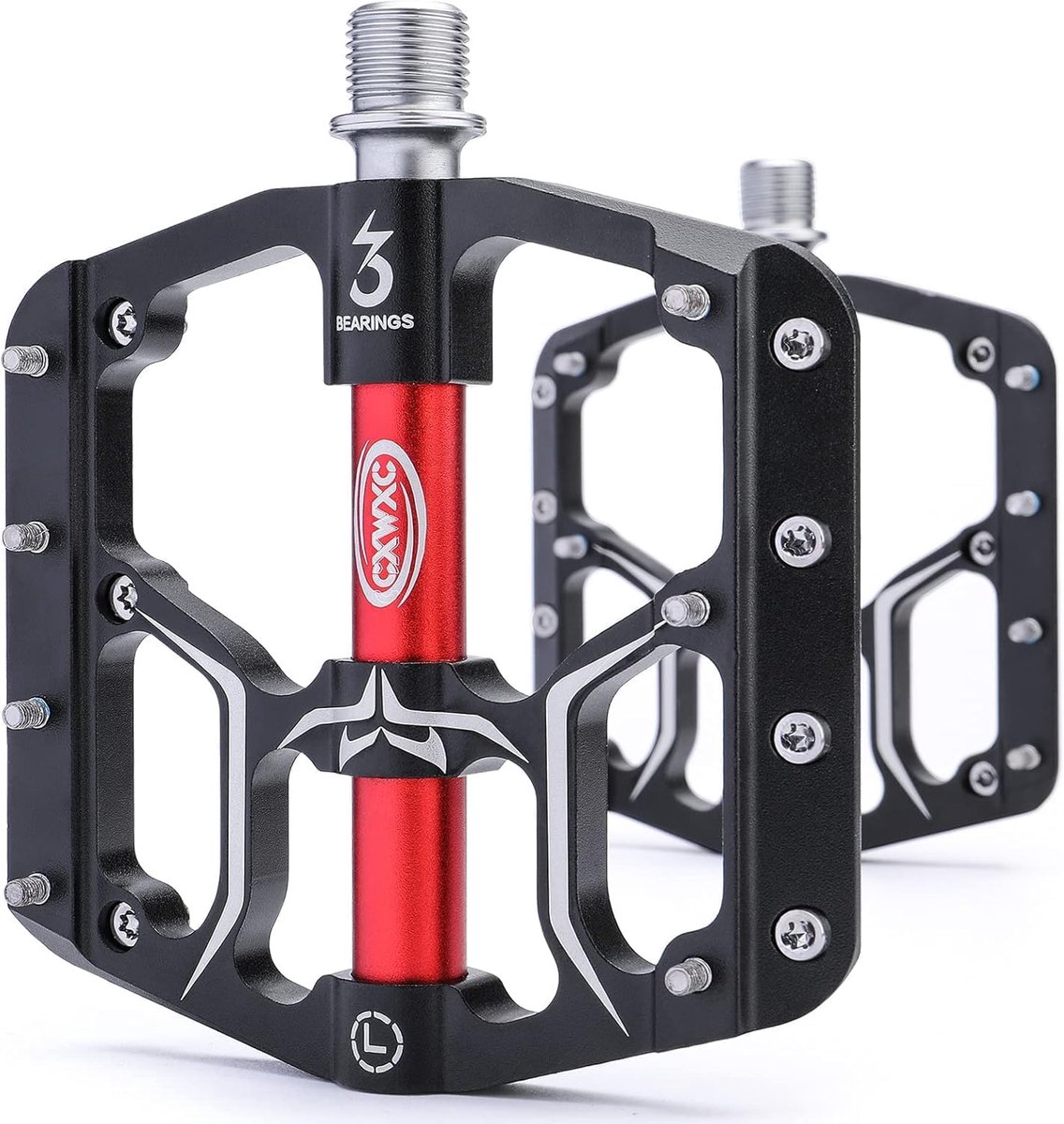 SnelShoppen - CXWXC Fiets Pedalen voor Racefiets en Mountainbike, Antislip, 9/16 Inch, Aluminium Legering, 3 Lager, Verwijderbare Niet-Slip Studs, Ide