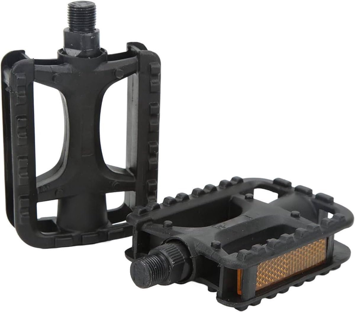SnelShoppen - Black Bicycle Pedals - Fiets Pedalen met Extra Grip - Antislip - Inclusief Reflectors - Veilig en Duurzaam - 11 mm Draad - Zwart - Gesch