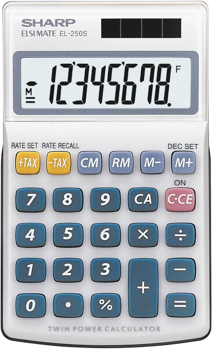 SnelShoppen - Calculator 8 Cijfers Zonne-energie en Batterijen, Grote LCD Scherm, Wit, Perfect voor Thuis, Kantoor, School en Financiële Berekeningen