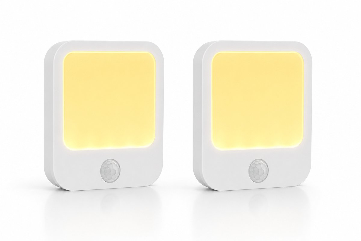 ZoeZo Nachtlampje Stopcontact met Bewegingssensor 2 Stuks - Dimbare LED-Lamp - Warm Wit Licht - Dag en Nacht sensor