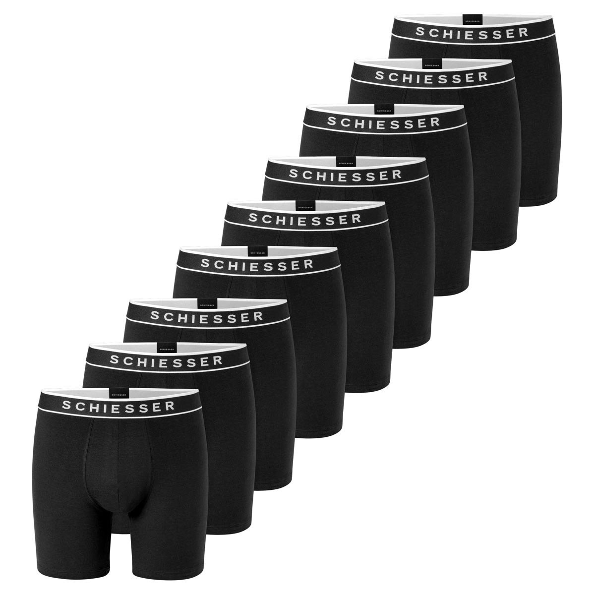 Schiesser Heren lang short / pant 9 pack 95/5 Cotton