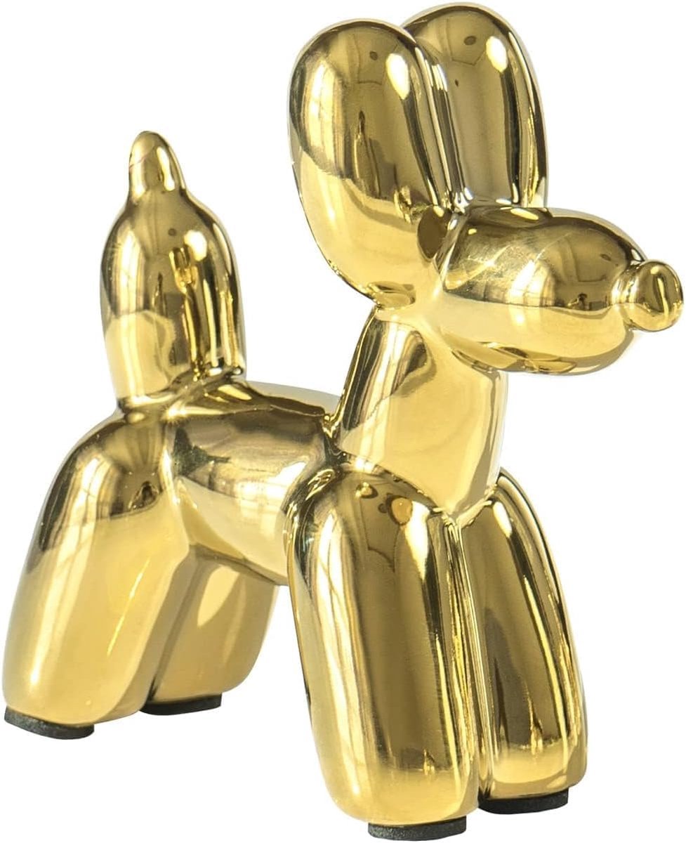SnelShoppen - Gouden Balloon Dog Keramiek Sculptuur Moderne Decoratieve Figuur voor Woonkamer, Kantoor, Plank Decoratie, Luxe Huisaccessoire