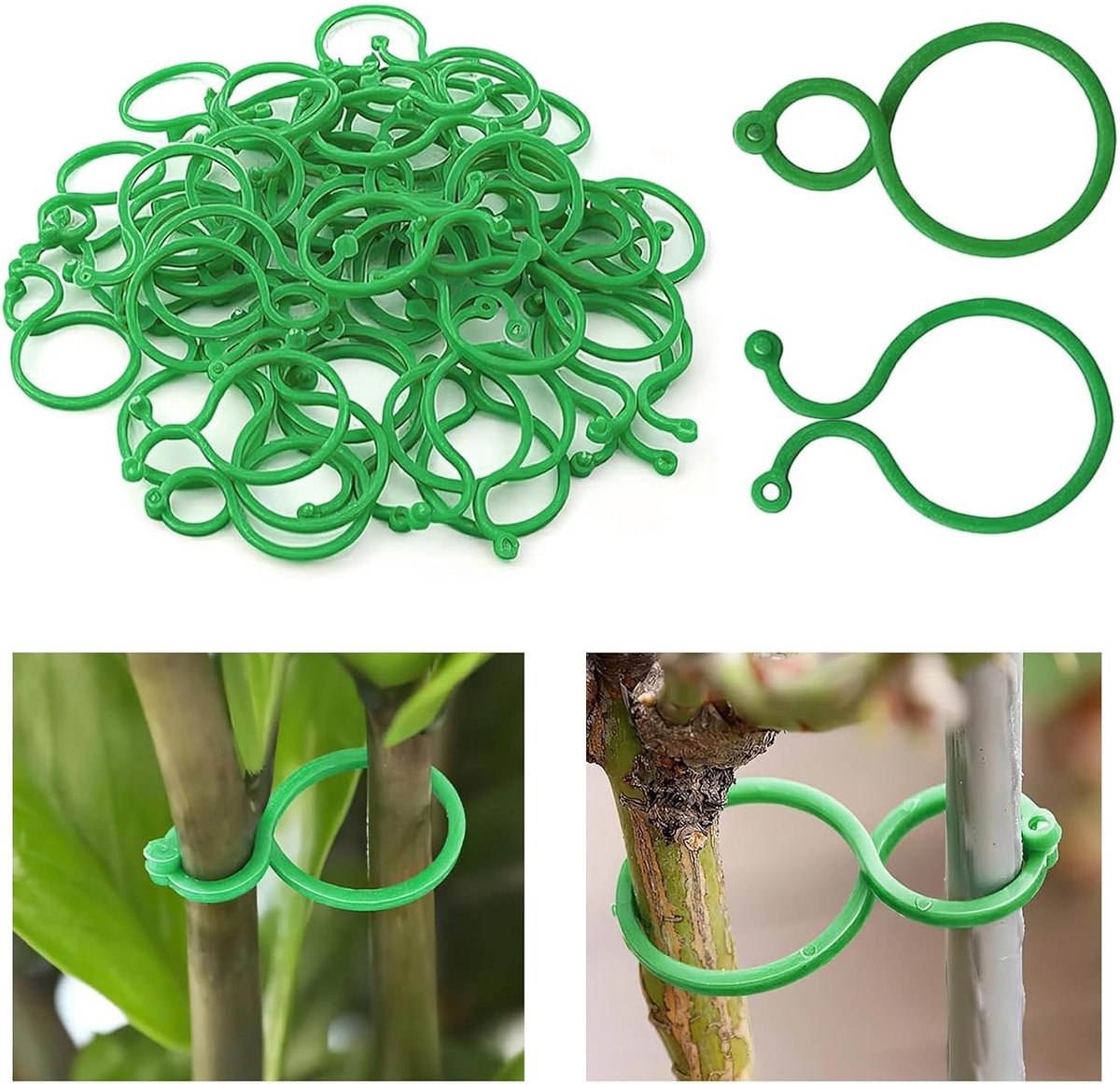 Set van 200 plantclips voor het bevestigen van klimplanten, tuinclips voor ondersteuning en gebruik in de groentetuin