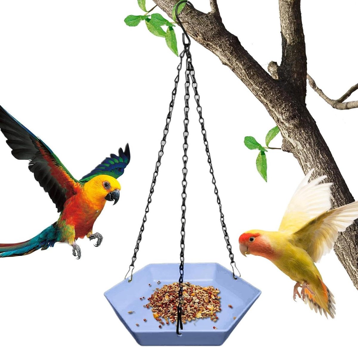 Vogel Voederhuisje - Vogelvoederstation Ophangbaar - Vogels Voeren - Weerbestendig PP - 24x24x6 cm - Niet gespecificeerd
