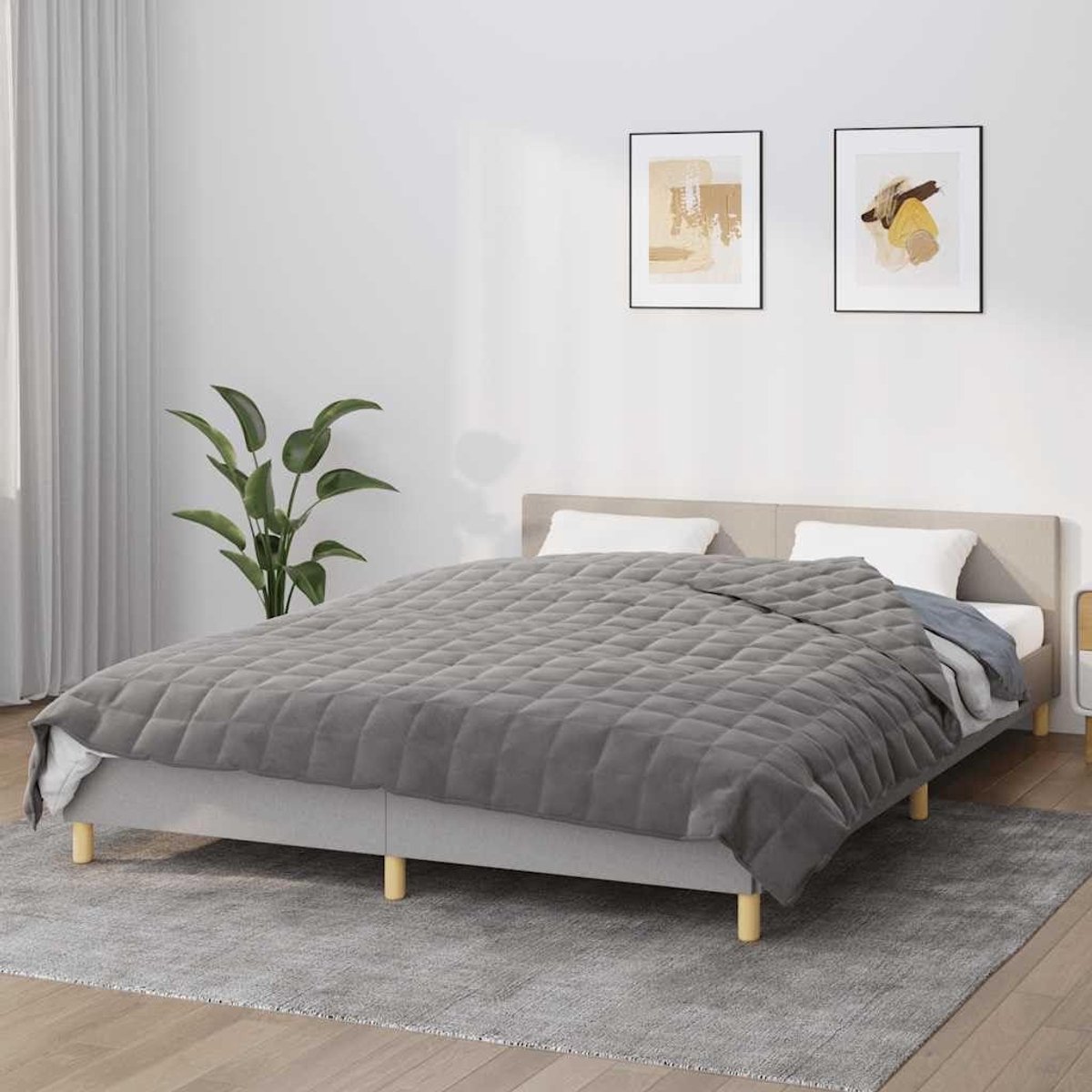 Verzwaringsdeken - Gewichtdeken Dekentherapie - Ontspanning bevorderen - Dubbelzijdig comfort - 200 x 200 cm - Grijs