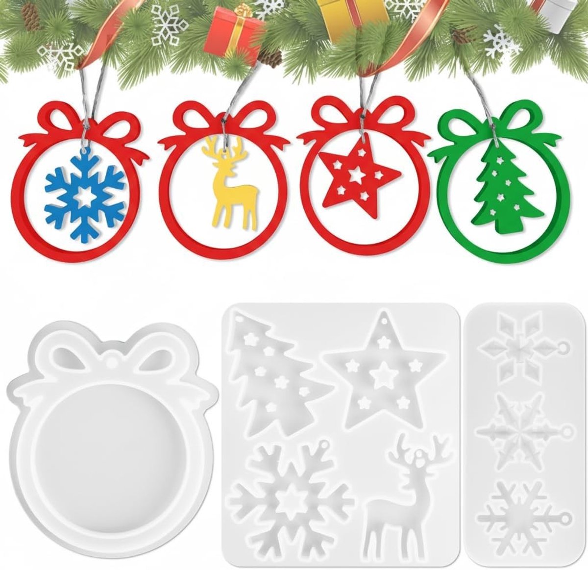 Siliconen gietvormen voor kerstdecoraties - Stervormige siliconen vormen voor feestelijke creaties