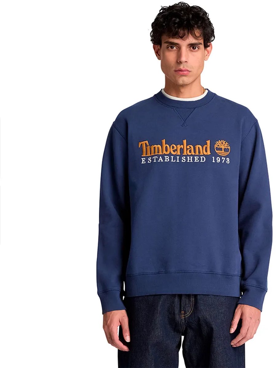 Timberland Established 1973 Embroidered Logo Crew Hoodie S Man Naval Academy