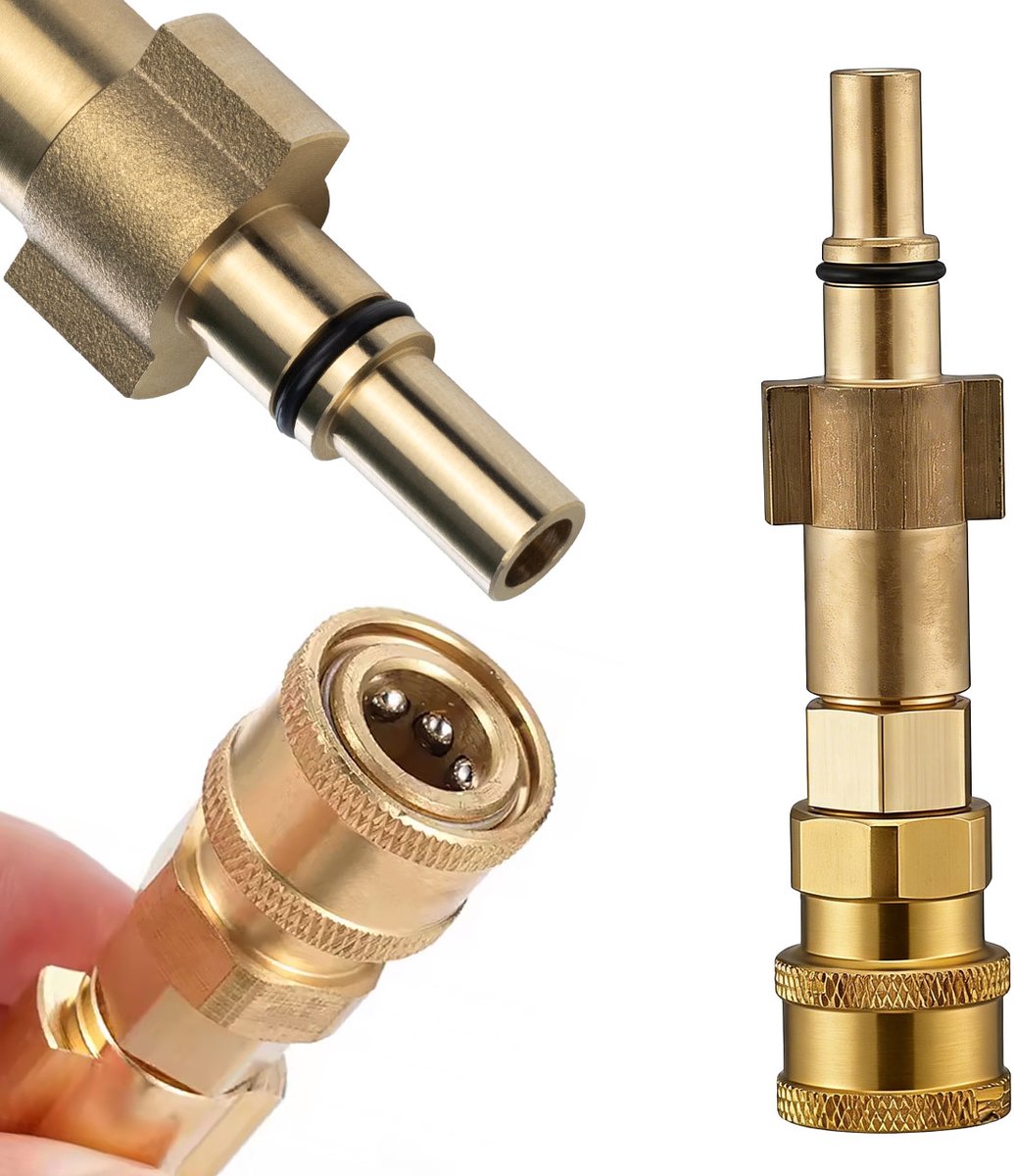 Rosfix Adapter Vervanging - Snelkoppeling 1/4" - 160 Bar - Compatibel met Hogedrukreiniger Bosch