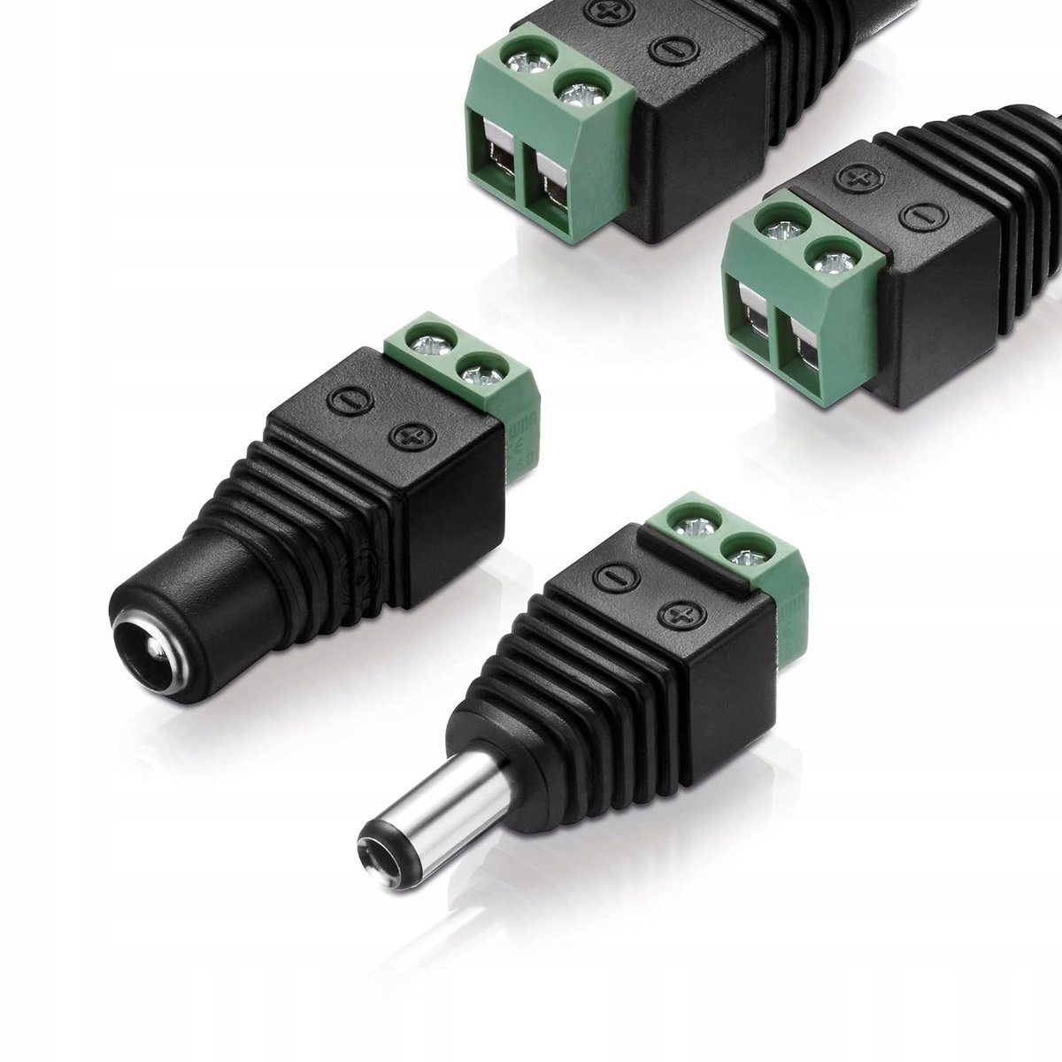 Rosfix DC Stekker Aansluiting Set - Mannelijk 5,5×2,1mm Stekker met Schroefklem - 2A, 30V DC